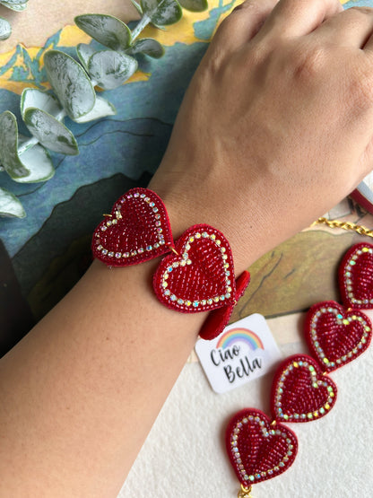 Eternal Love Heart Handmade Beaded Bracelet