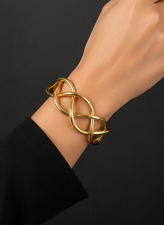Twined Brass Cuff Bracelet