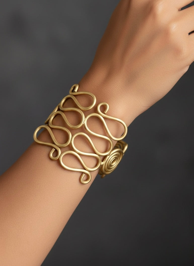 Kira Harmony Brass Cuff Bracelet
