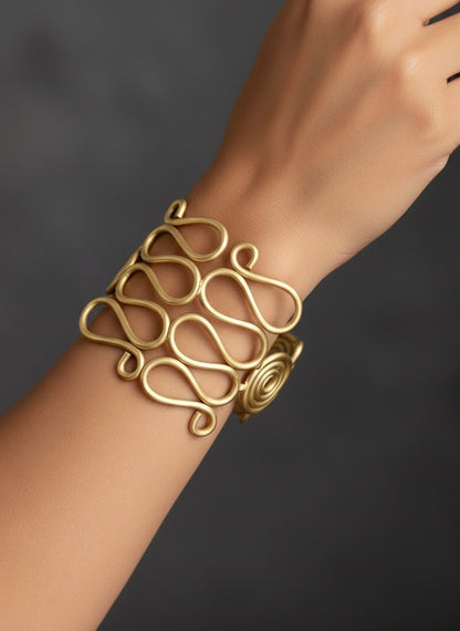 Kira Harmony Brass Cuff Bracelet