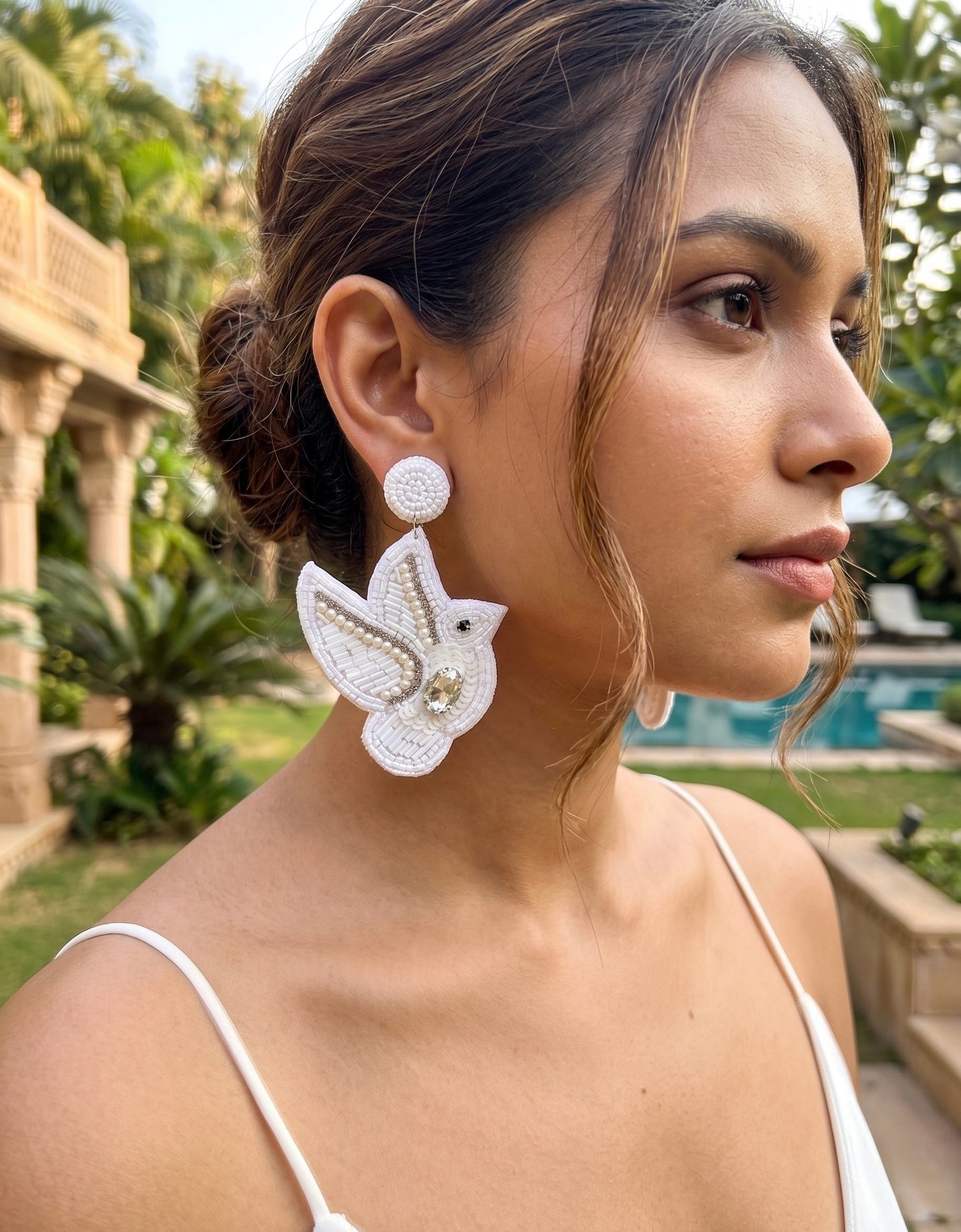 Masakali Handmade Beaded Bird Earrings