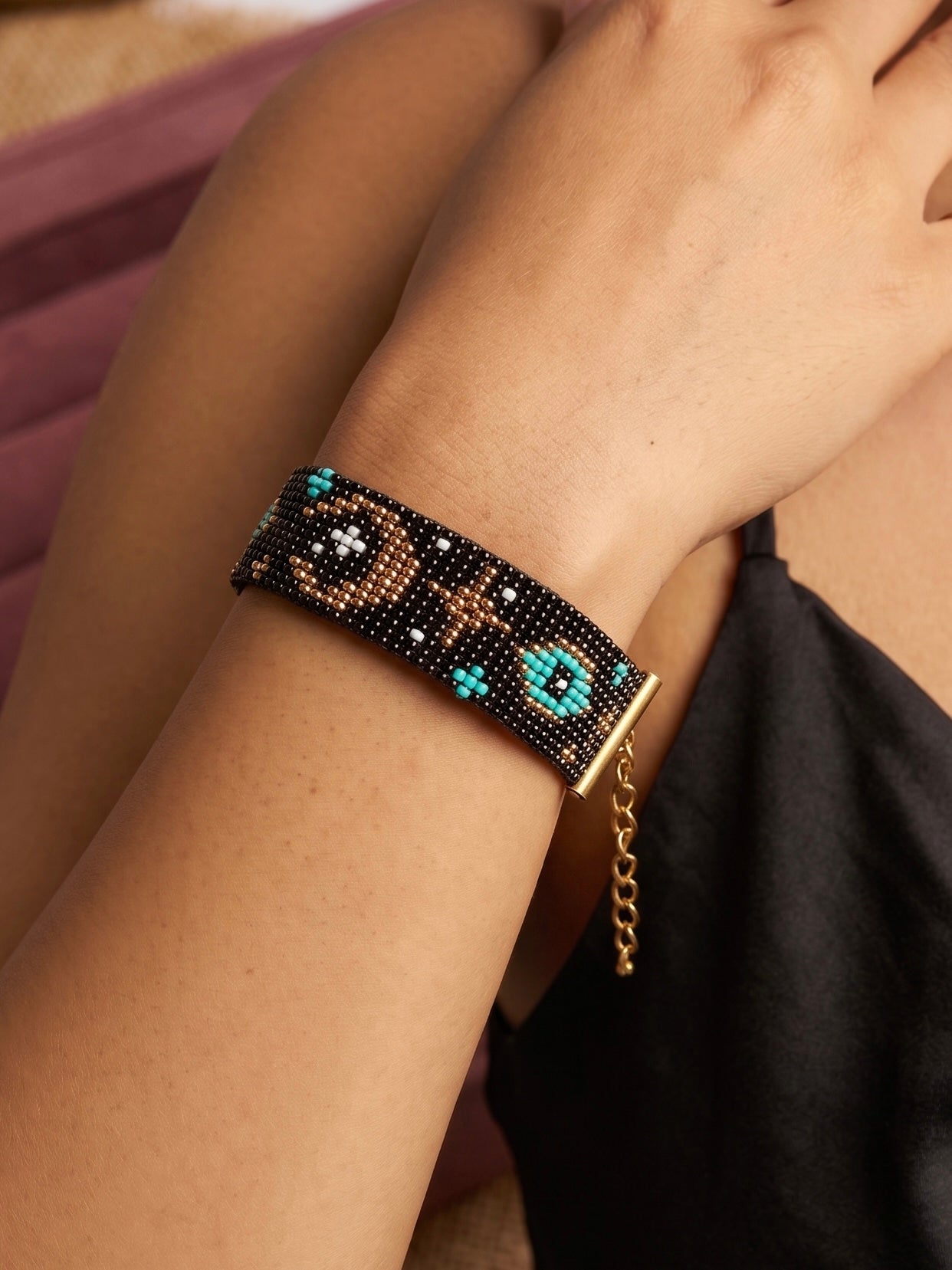 Protect My Peace Handmade Beaded Evil Eye Bracelet