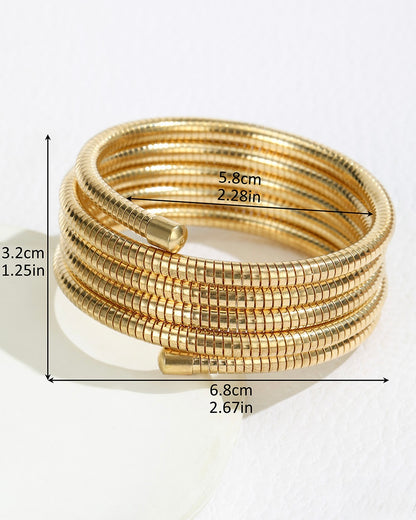 Spiral 304 Stainless Steel Cuff Bracelet