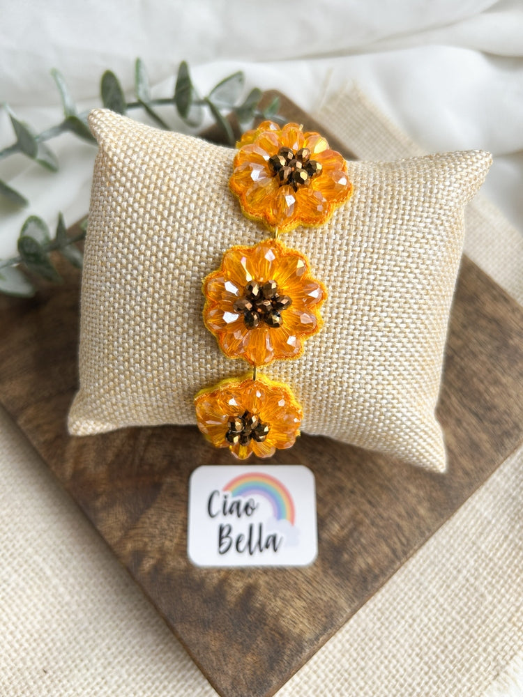 Sunflower Sparkle Handmade Beaded Bracelet