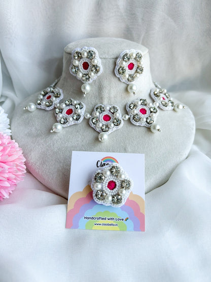 Luna Pearl Handmade Necklace + Earrings + Ring Set