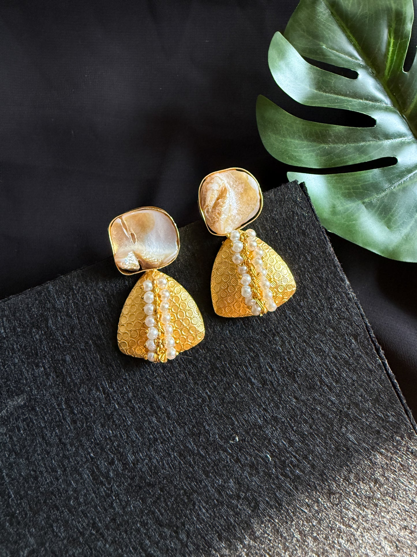 Tara Pearl Handmade Brass Earrings