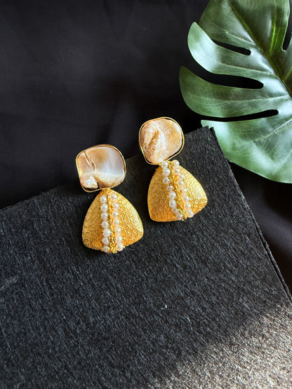 Tara Pearl Handmade Brass Earrings