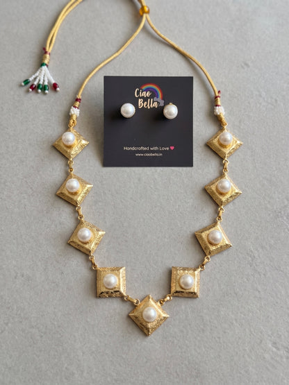 Suhana Pearl Handmade Brass Necklace Set