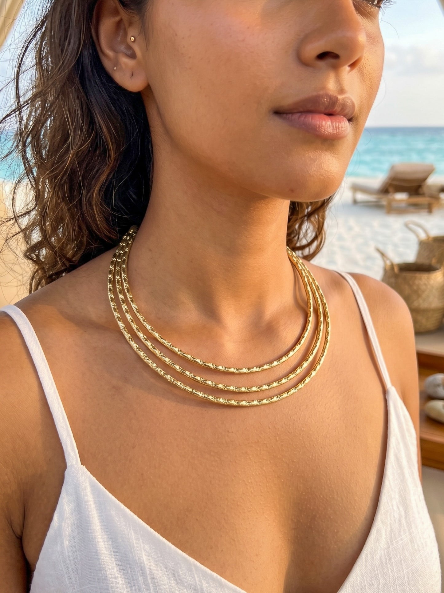 Trinity Handmade Brass Hasli Necklace