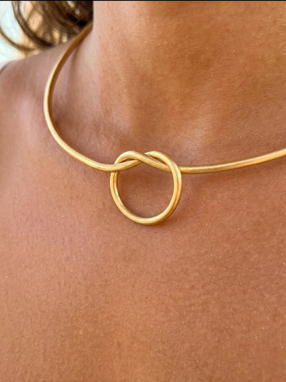 Knotted Handmade Brass Hasli Necklace