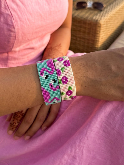 Pink Paradise Stack Handmade Beaded Bracelet