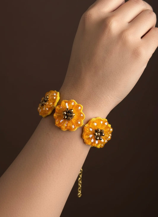Sunflower Sparkle Handmade Beaded Bracelet