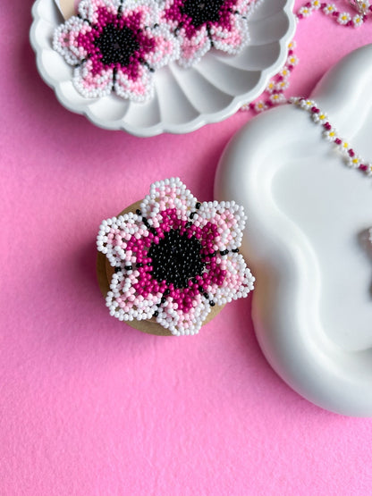 Blossoming Flower Handmade Beaded Necklace Set