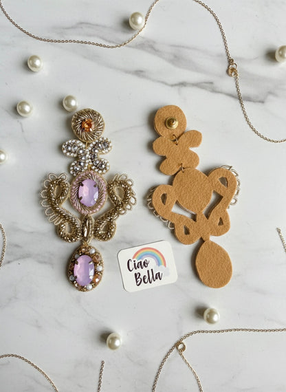 Aashna Blush Pink Handmade Beaded Statement Earrings