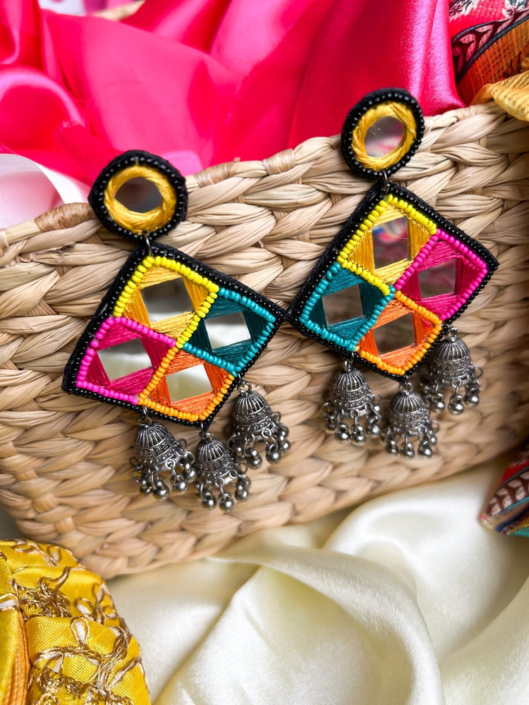 Ranjhana Handmade Beaded Jhumka Earrings