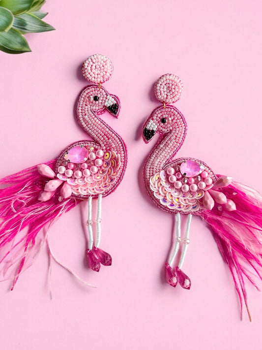 Tropical Paradise Flamingo Earrings