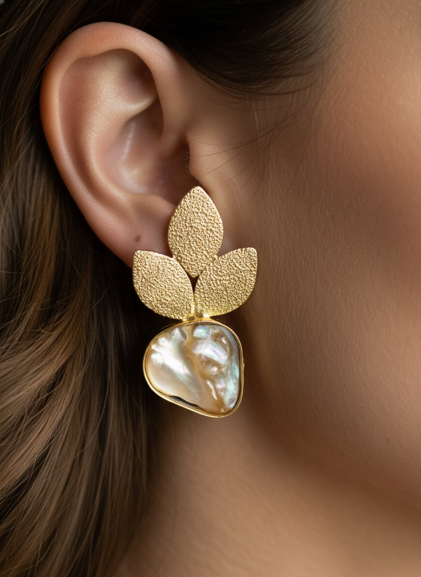 Aurelia Leaves Handmade Brass Earrings