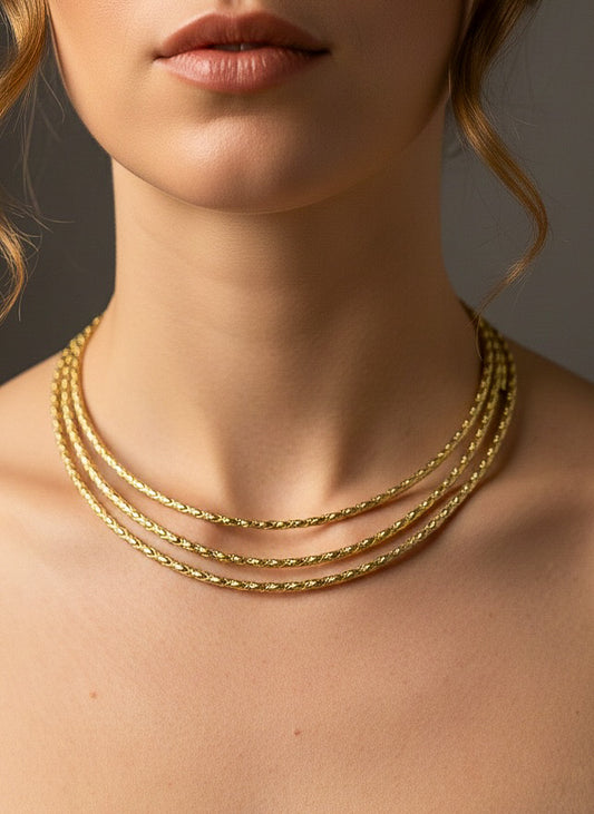 Trinity Brass Hasli Necklace