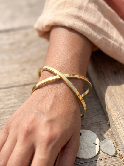 Boho Charm Handmade Brass Cuff Bracelet
