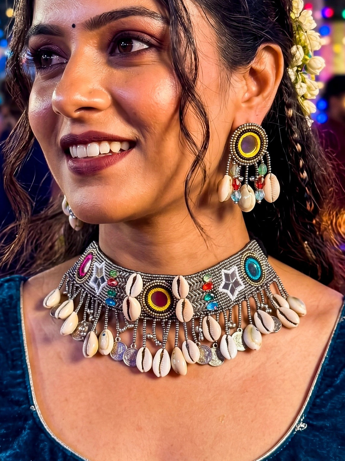 Riwaaz Handmade Beaded Necklace & Earrings Set