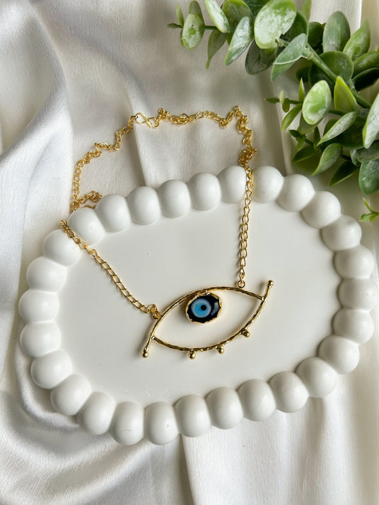 Evil Eye Brass Necklace