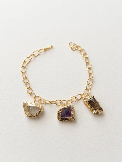 Raw Natural Stone Handmade Brass Bracelet - 2