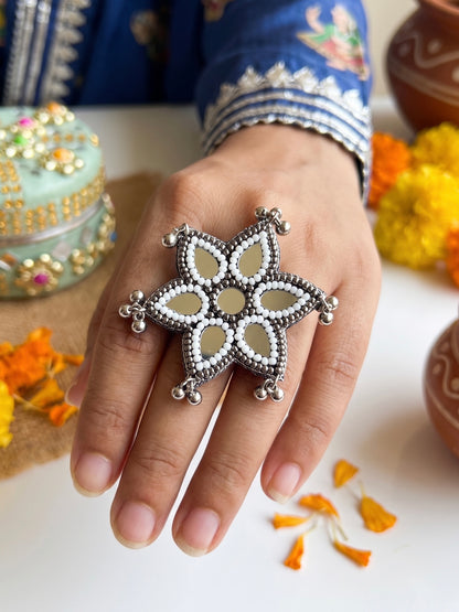 Naaz Mirror Handmade Beaded Ring