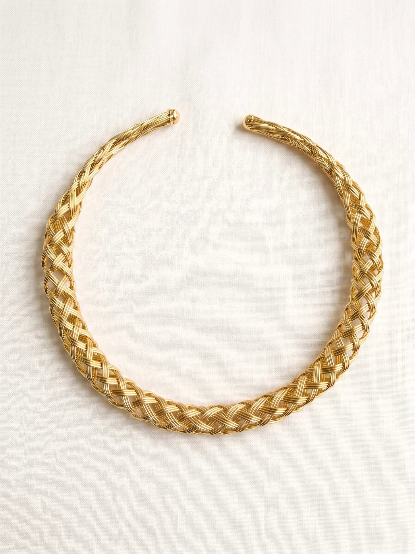 Braided Handmade Brass Hasli Necklace