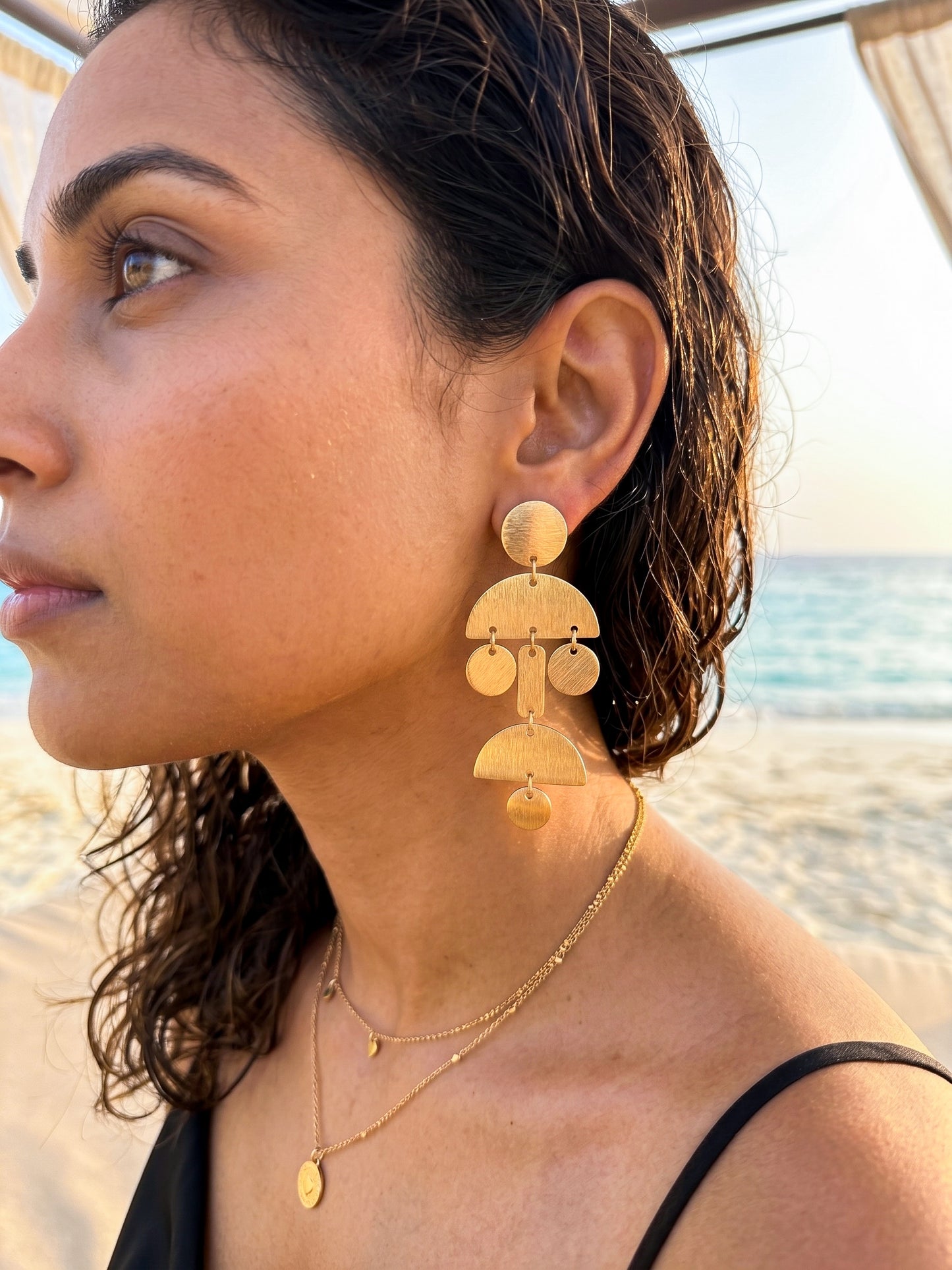 Cosmos Handmade Brass Earrings