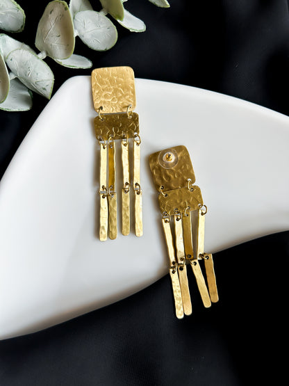 Juno Brass Drops Handmade Brass Earrings