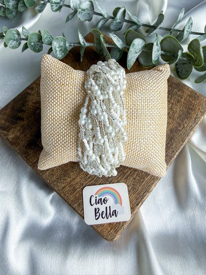 Noorani White Pearl Handmade Beaded Bracelet