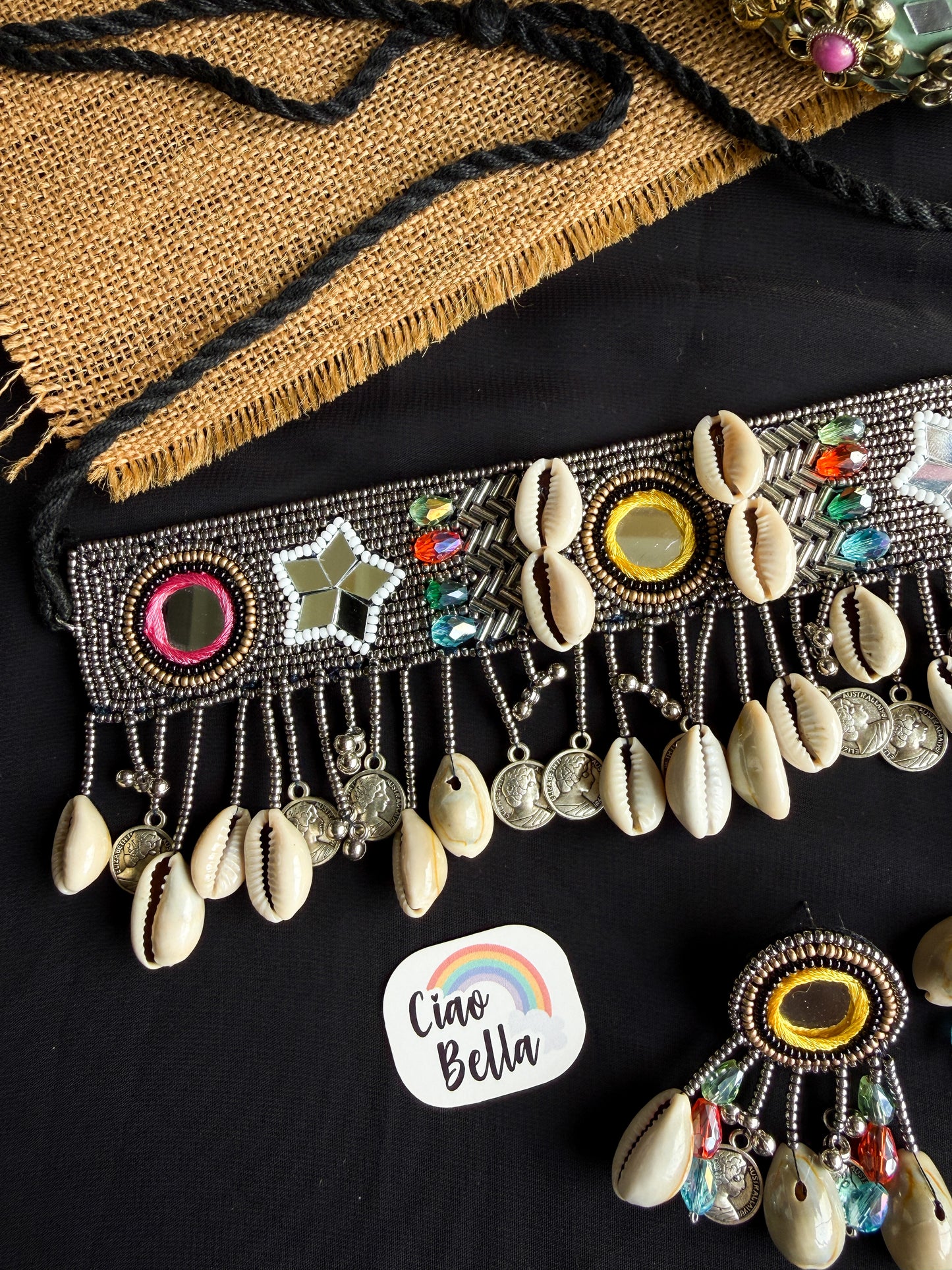 Riwaaz Handmade Beaded Necklace & Earrings Set