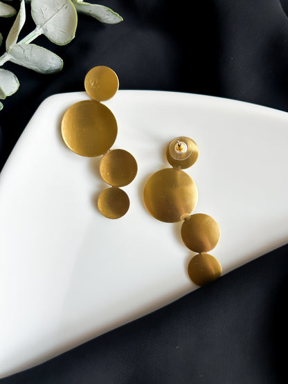 Celeste Circles Handmade Brass Earrings