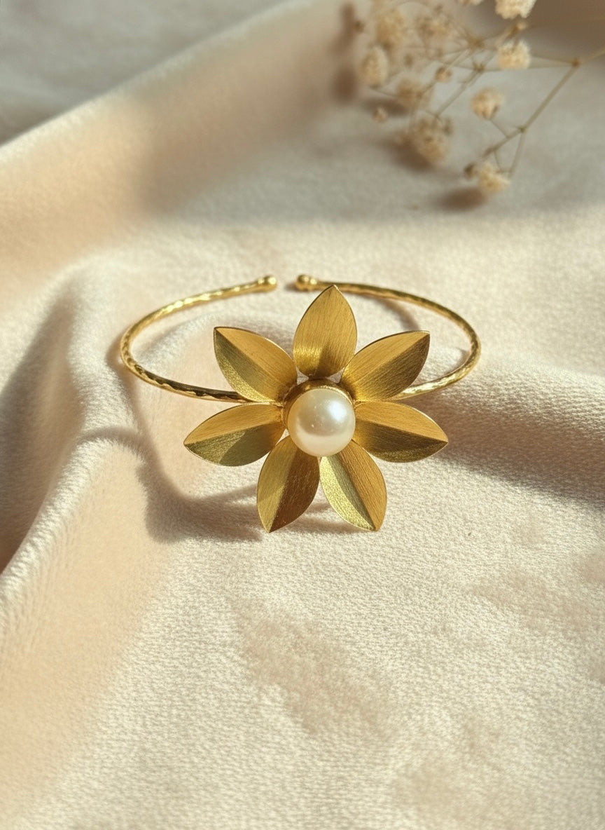 Sweet Daisy Handmade Brass Cuff Bracelet