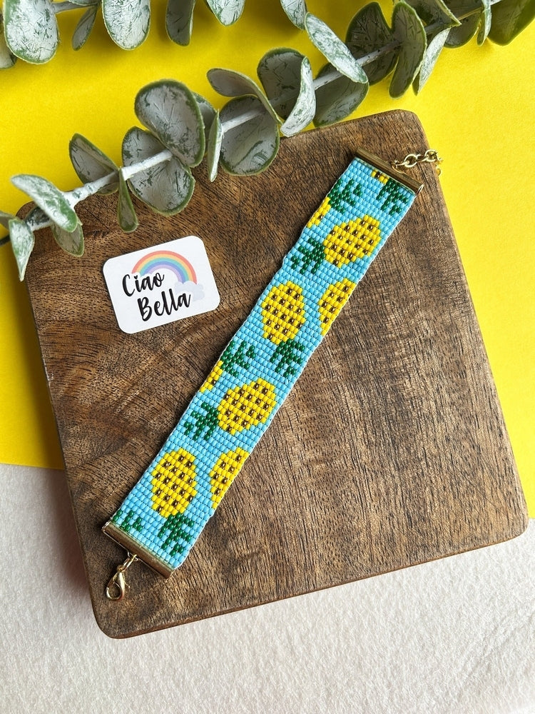 Pineapple Handmade Beaded Bracelet