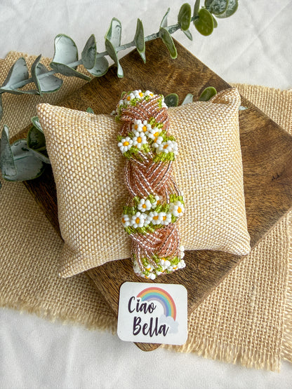 Luxe Flora Rose Gold Handmade Beaded Bracelet