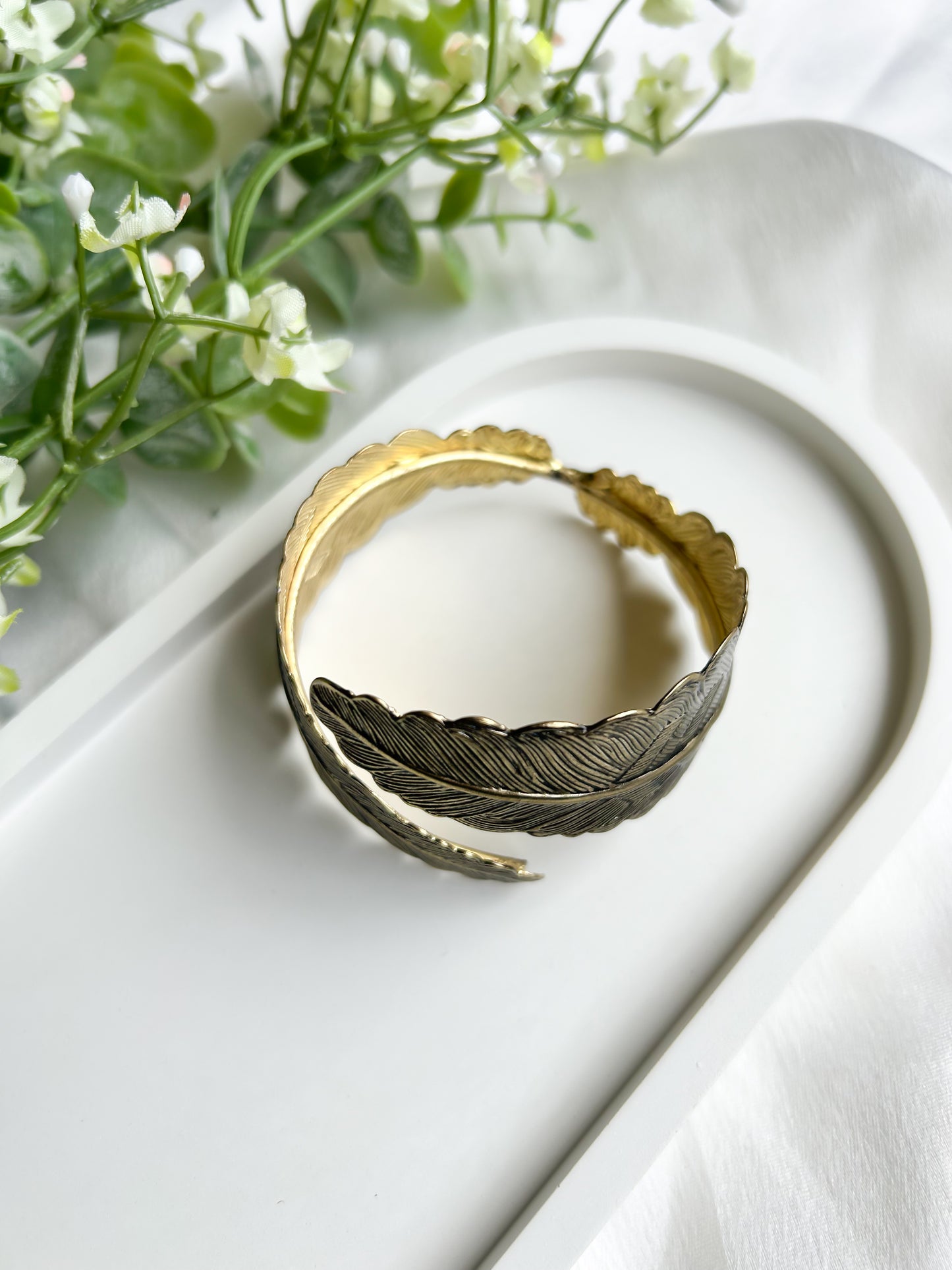 Evergreen Brass Cuff Bracelet