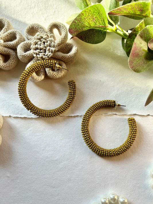 Olive Green Hoop Earrings