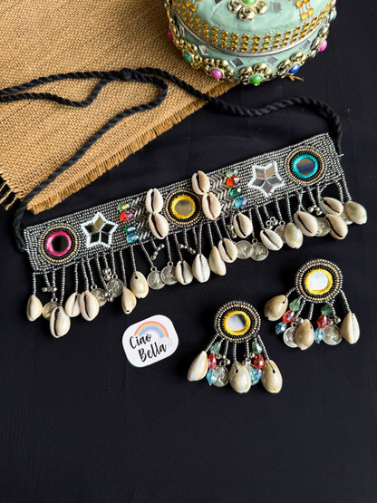 Riwaaz Handmade Beaded Necklace & Earrings Set