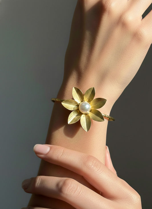 Sweet Daisy Handmade Brass Cuff Bracelet