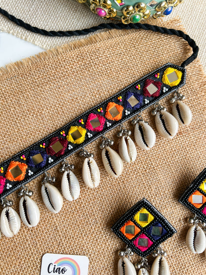 Navrang Handmade Beaded Necklace & Earrings Set