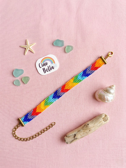 Color Me Happy Handmade Beaded Rainbow Bracelet