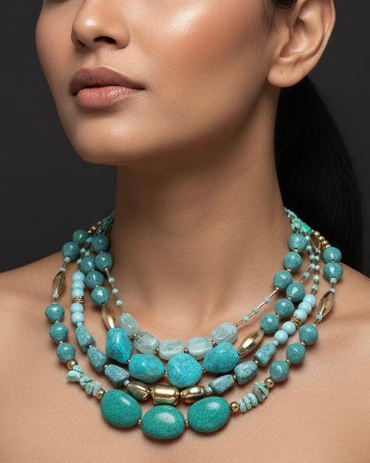 Sierra Turquoise Layered Beaded Necklace