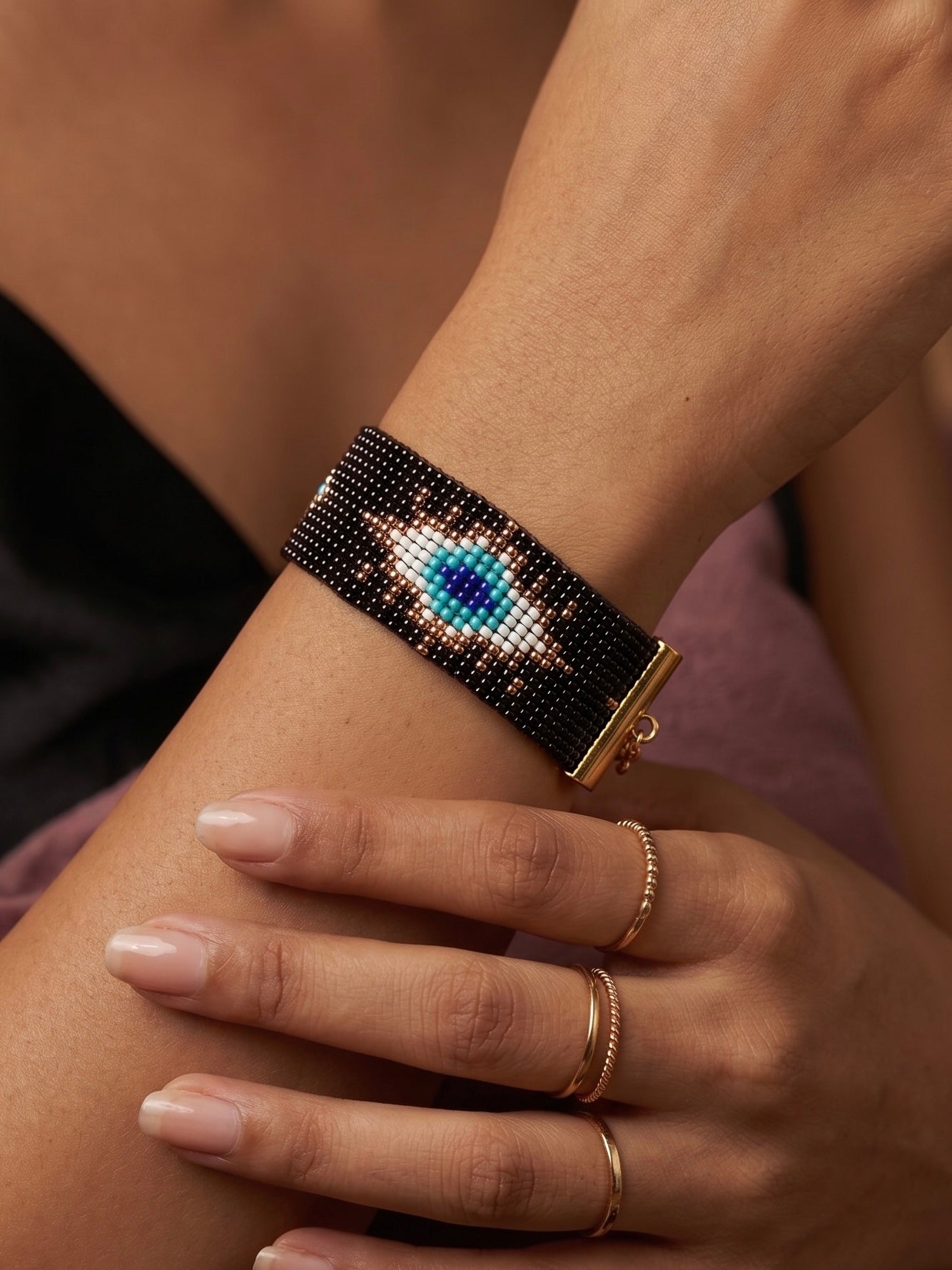Good Karma Handmade Beaded Evil Eye Bracelet