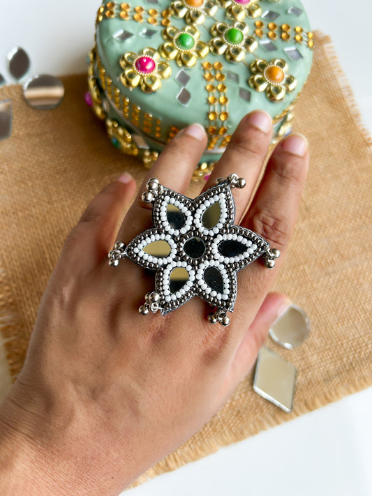 Naaz Mirror Handmade Beaded Ring
