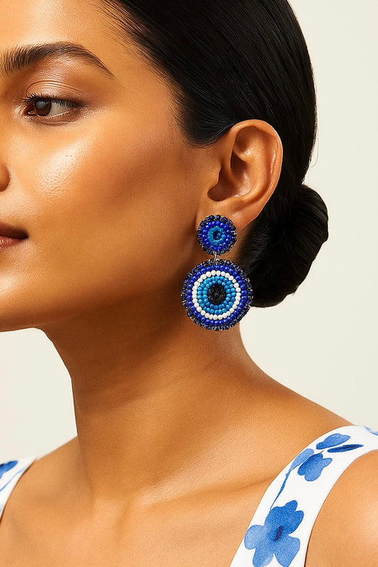 Mini Evil Eye Handmade Beaded Earrings
