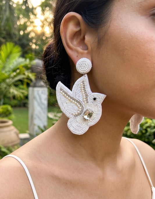 Masakali Handmade Beaded Bird Earrings