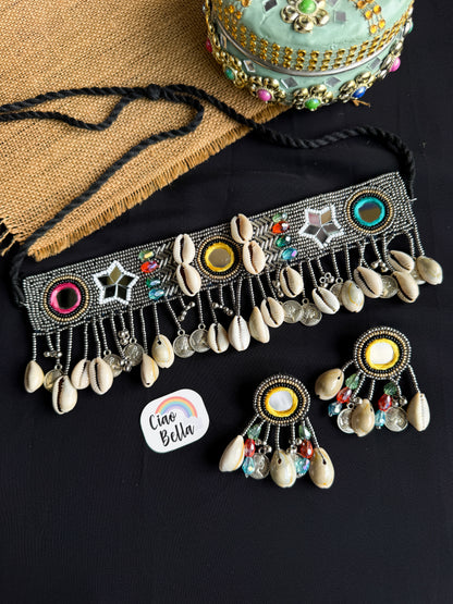 Riwaaz Handmade Beaded Necklace & Earrings Set
