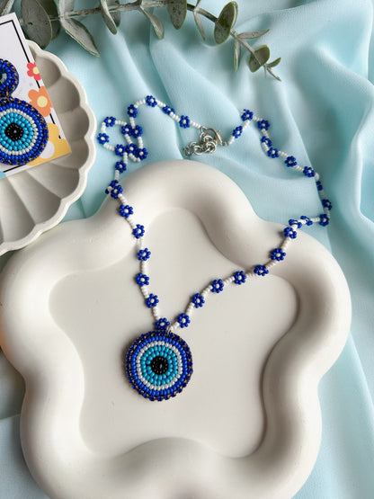 Mystic Evil Eye Handmade Beaded Necklace + Earrings + Ring Set