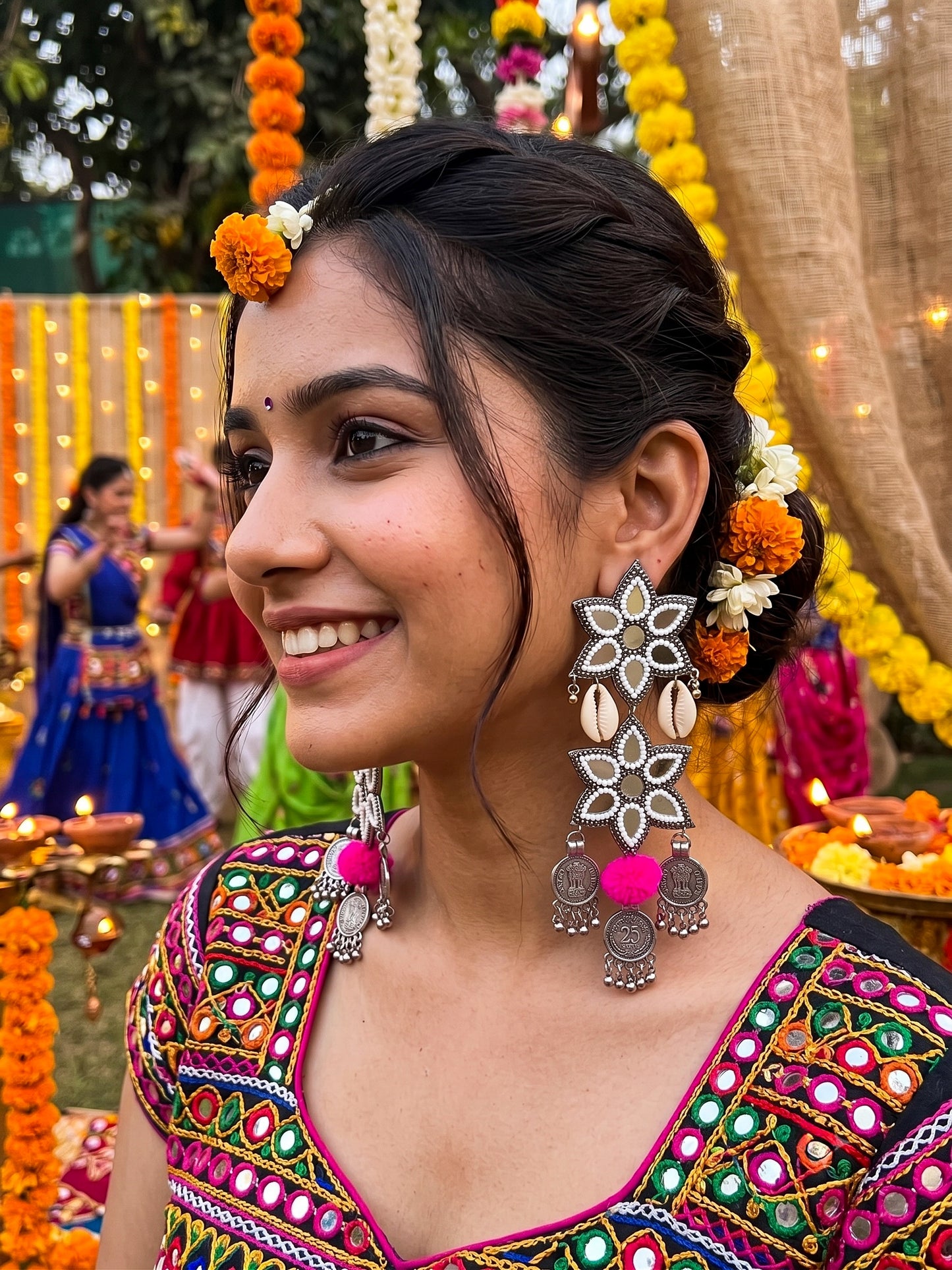 Naaz Mirror Handmade Beaded Earrings